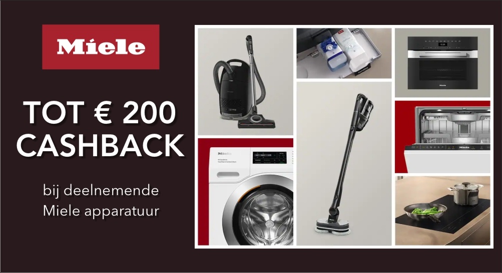 Tot € 200,- cashback op  geselecteerde Miele apparaten