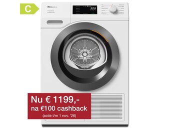 Miele TEC655WP EcoSpeed & 8kg Warmtepompdroger.