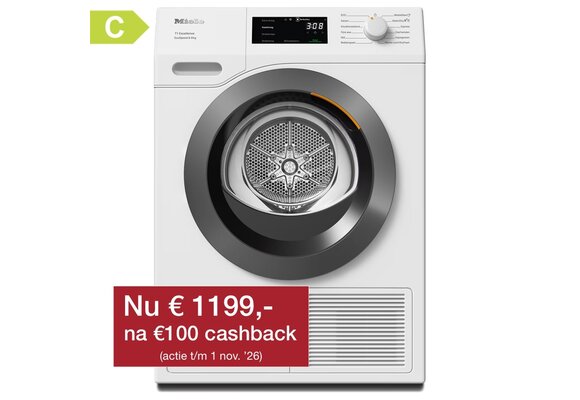 Miele TEC655WP EcoSpeed & 8kg Warmtepompdroger.