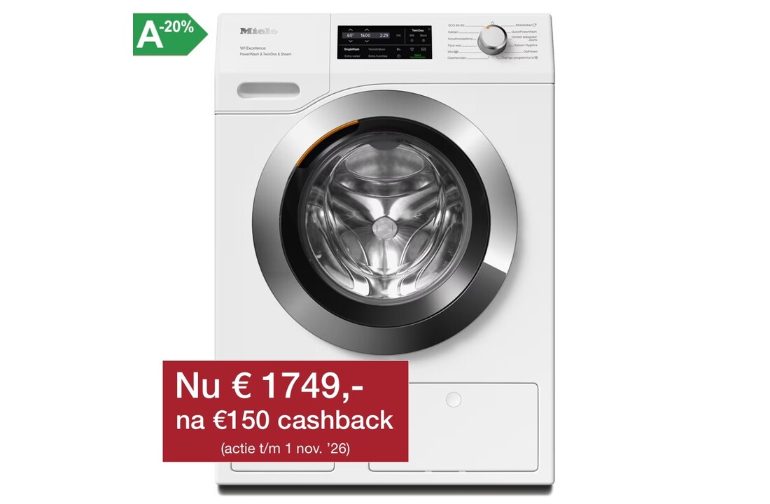 Miele WEJ895 WPS PWash & TDos & Steam Wasmachine.