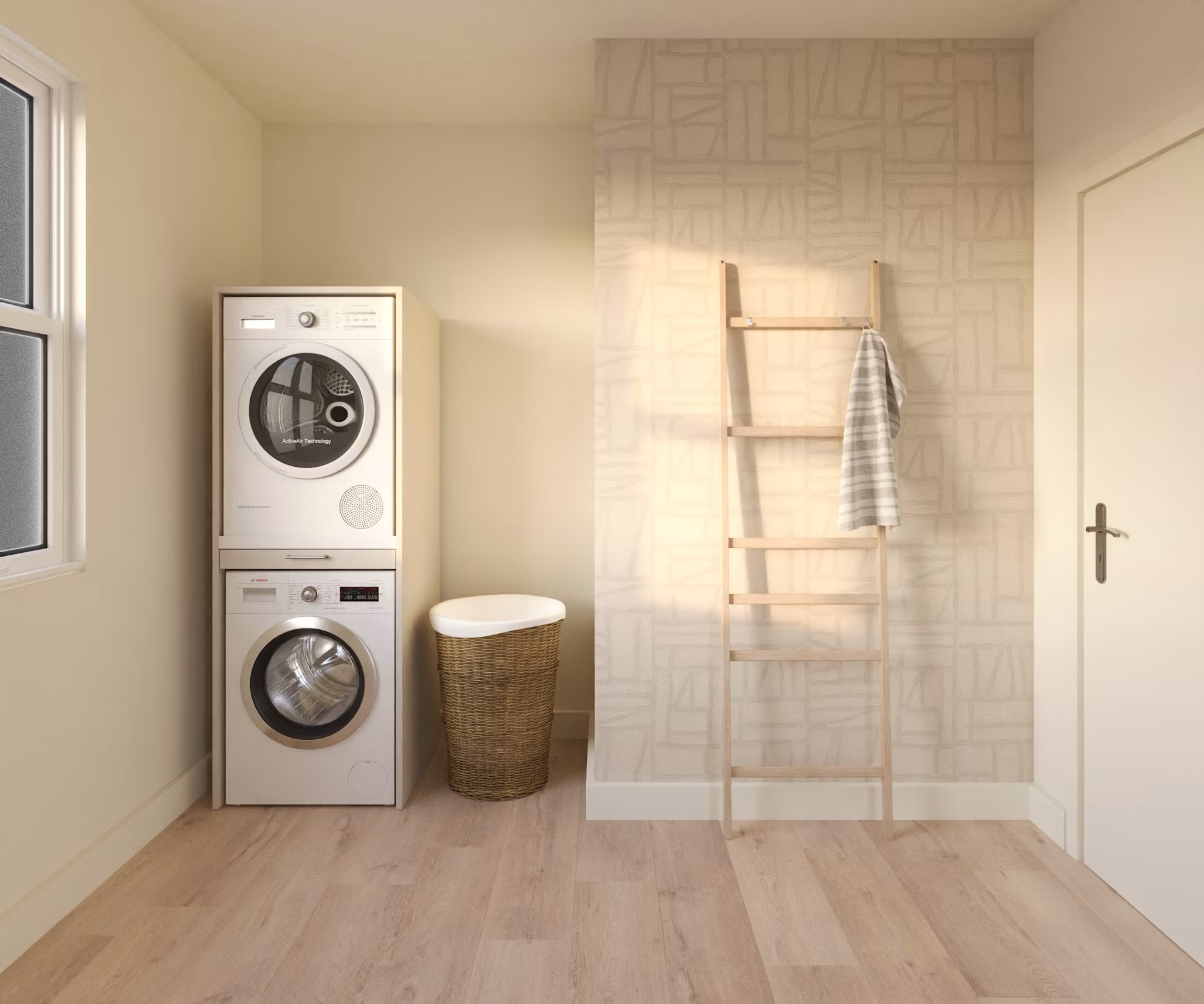 Wastoren wasmachine kast WSTT185-K Slimline 3.0 - beige.