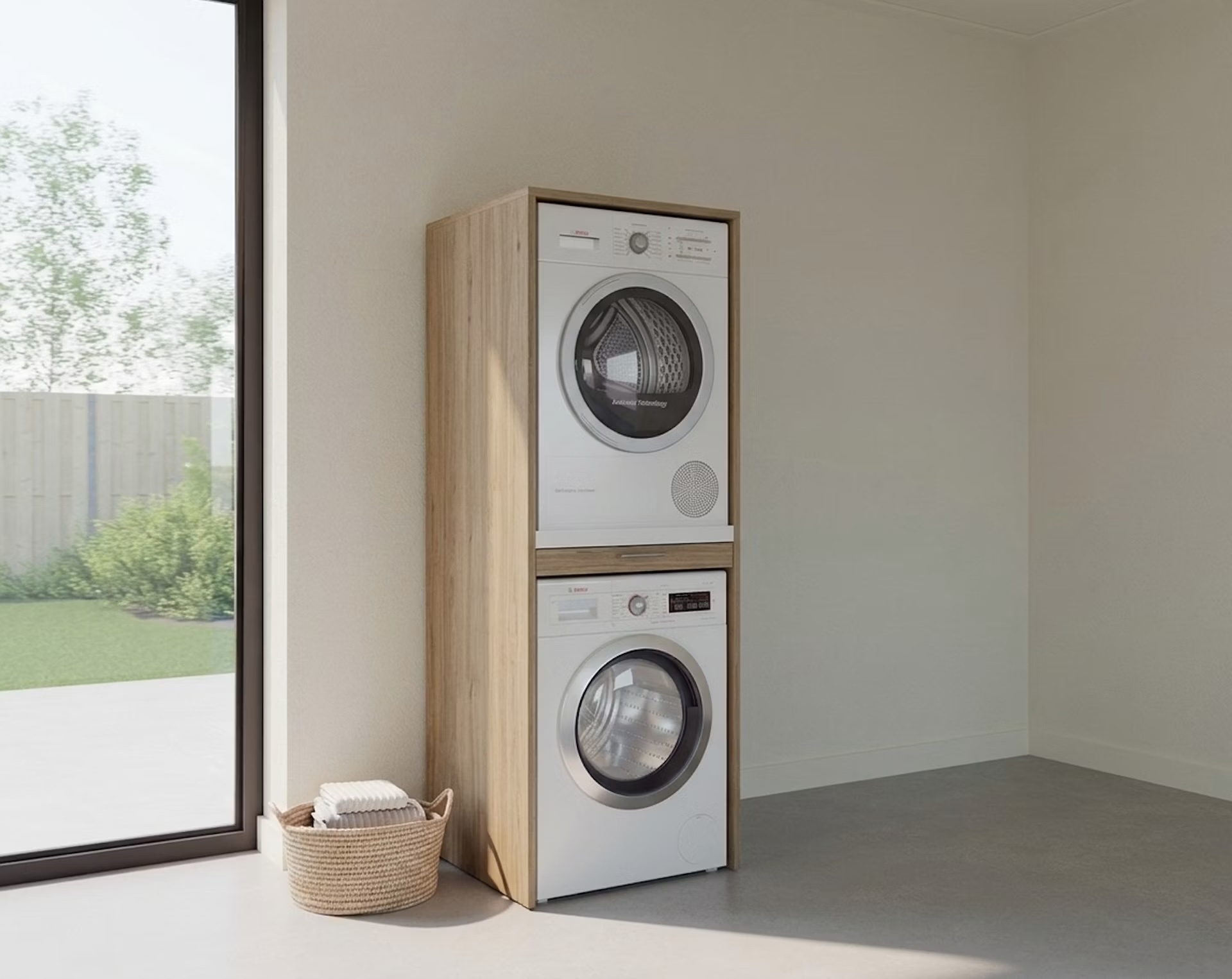 Wastoren wasmachine kast WSTT185-E Slimline 3.0 - naturel eiken.