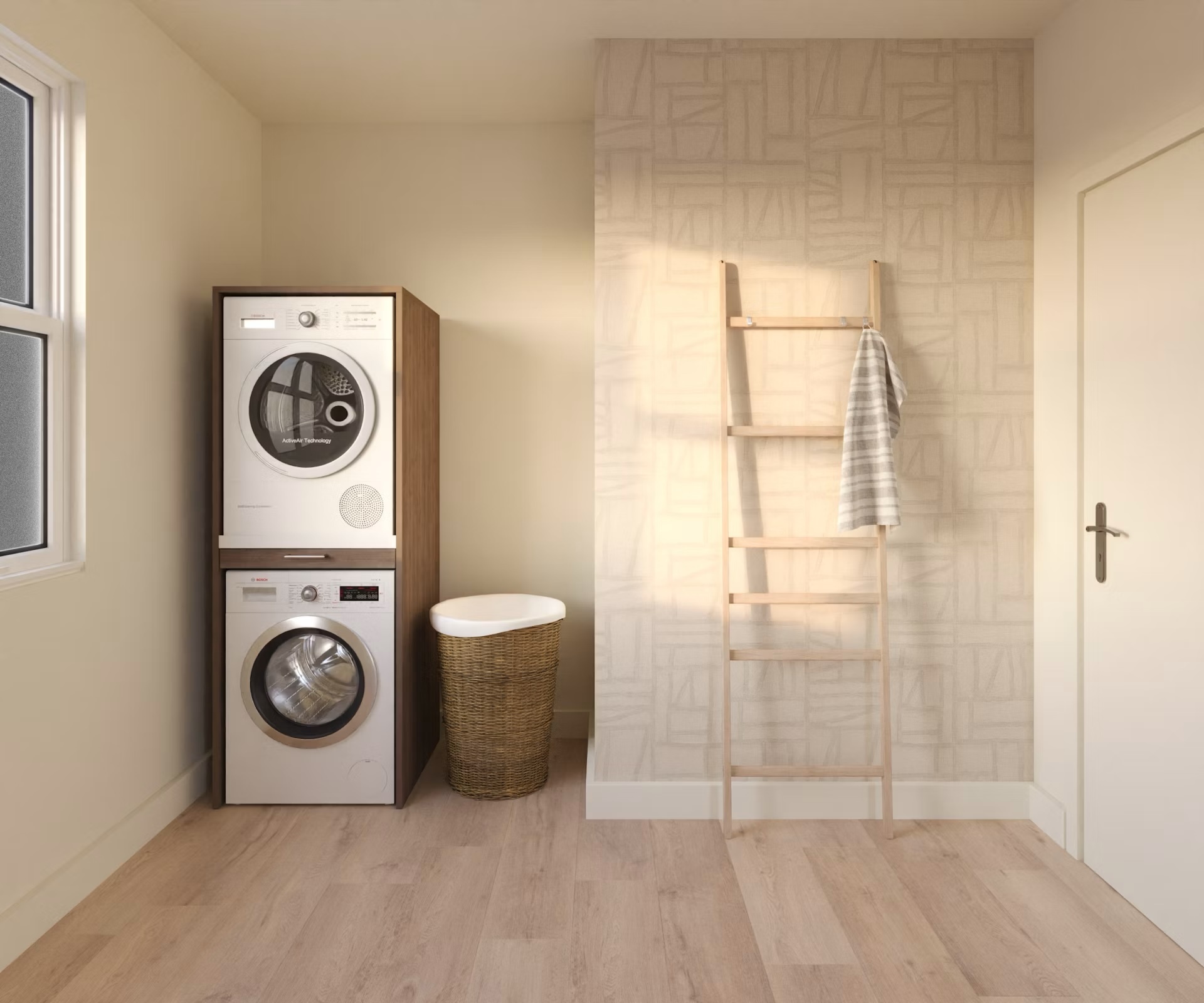 Wastoren wasmachine kast WSTT185-E Slimline 3.0 - naturel eiken.