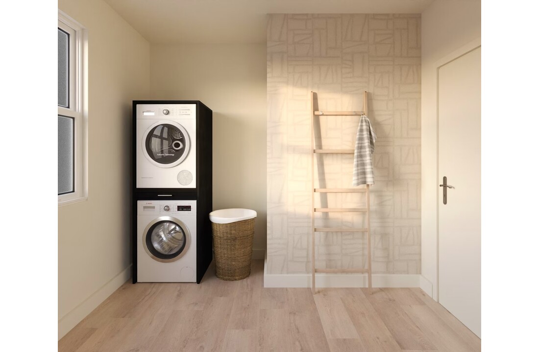 Wastoren wasmachine kast WSTT185-S Slimline 3.0 - zwart eiken.