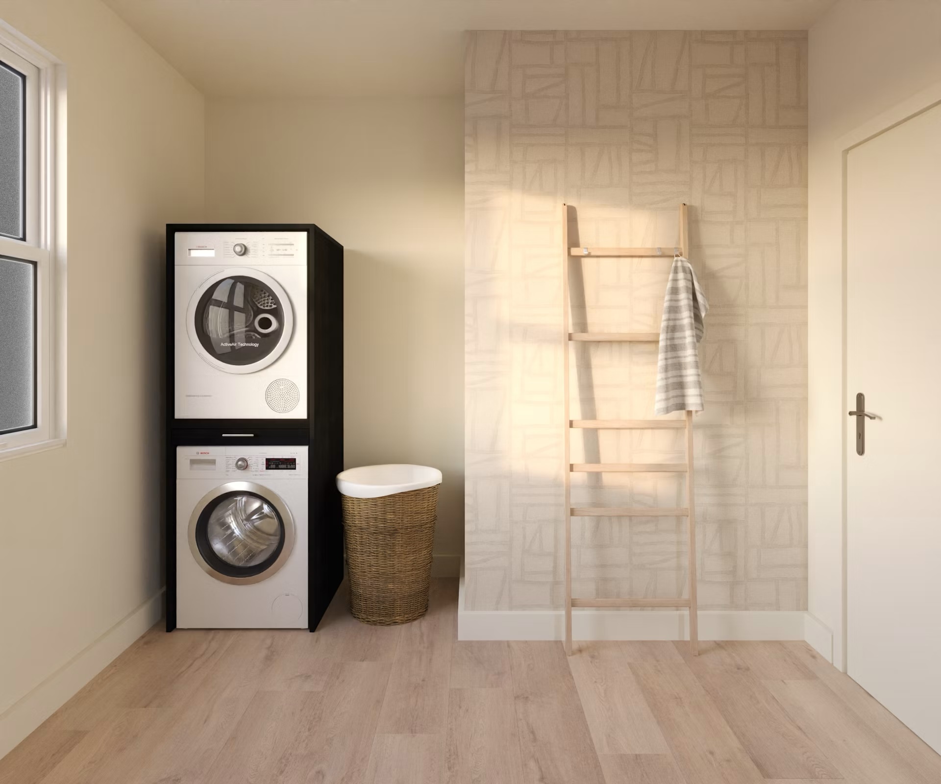 Wastoren wasmachine kast WSTT185-S Slimline 3.0 - zwart eiken.