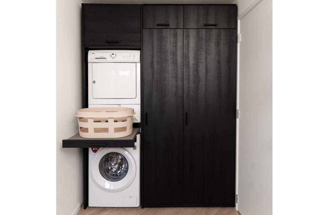 Wastoren wasmachine kast WSTT185-S Slimline 3.0 - zwart eiken.