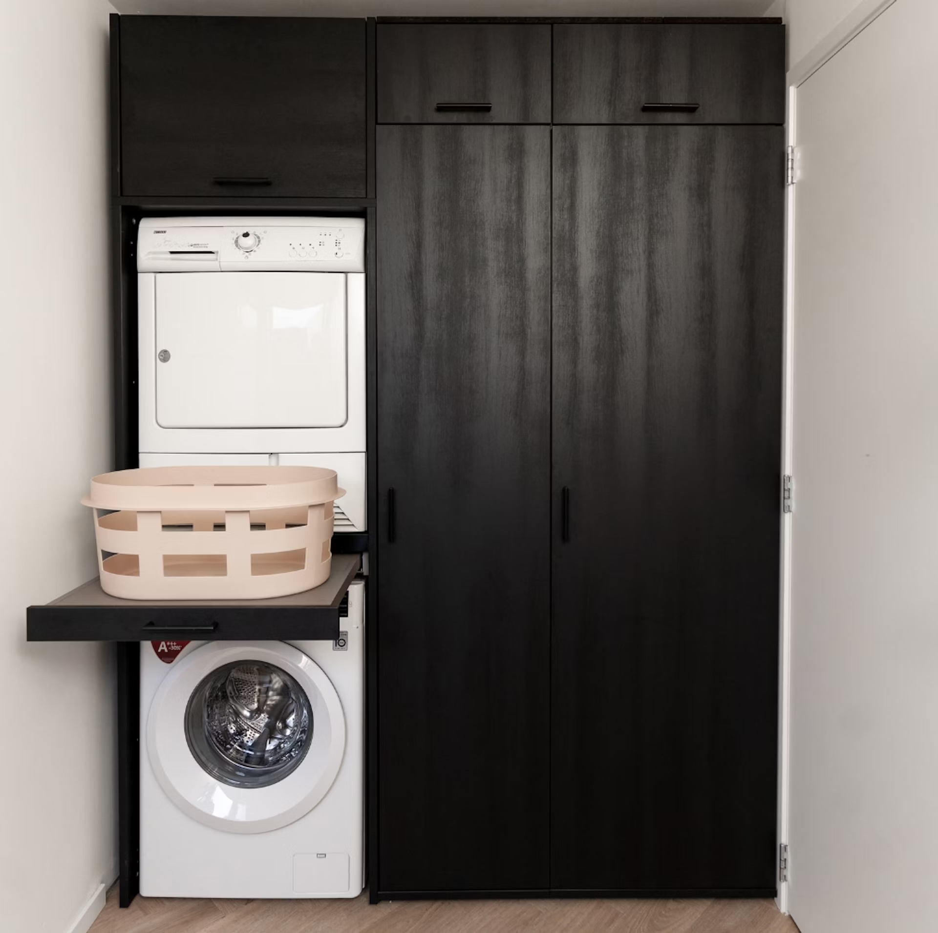 Wastoren wasmachine kast WSTT185-S Slimline 3.0 - zwart eiken.