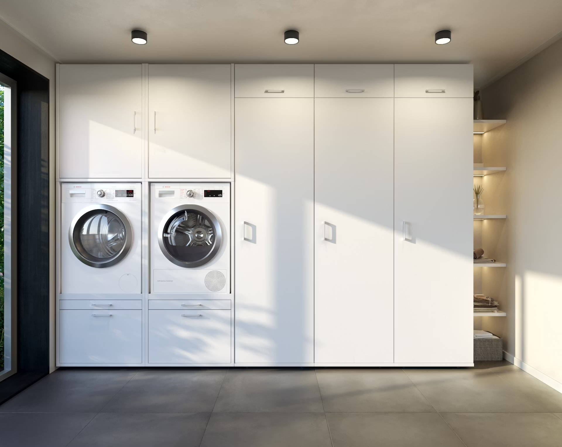 Wastoren hoge opbergkast WSCH207-60 - wit.