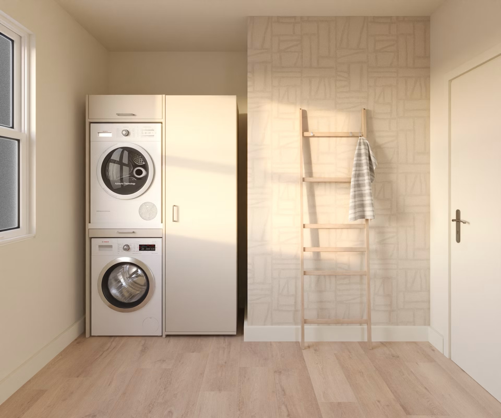 Wastoren hoge opbergkast WSCH207-60-K - beige.