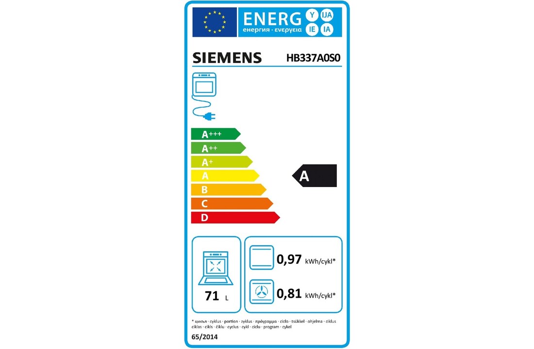 Siemens HB337A0S0 - Inbouw oven