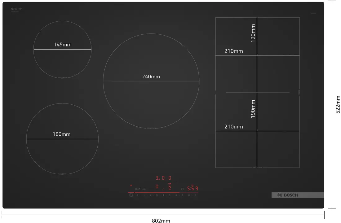 Bosch PVW81CHB1E Serie 6 - Inbouw inductiekookplaat 80 cm.