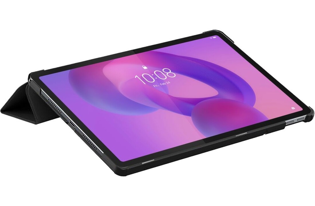 Just in Case Lenovo Idea Tab TriFold Smart Book Case Zwart - Tablethoes