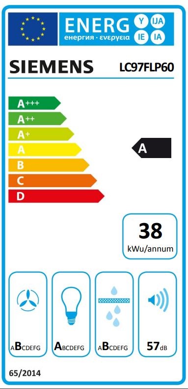 Siemens LC97FLP60 - Wandschouw afzuigkap