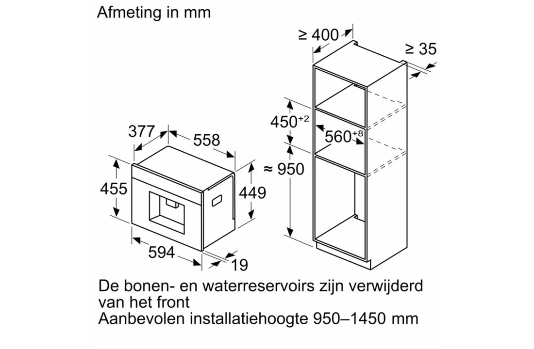 Siemens CT718L1B0 - Inbouw koffiemachine.