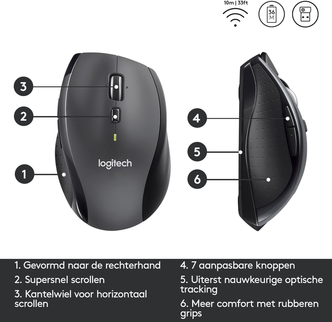 Logitech Wireless Marathon Mouse M705 - Muis