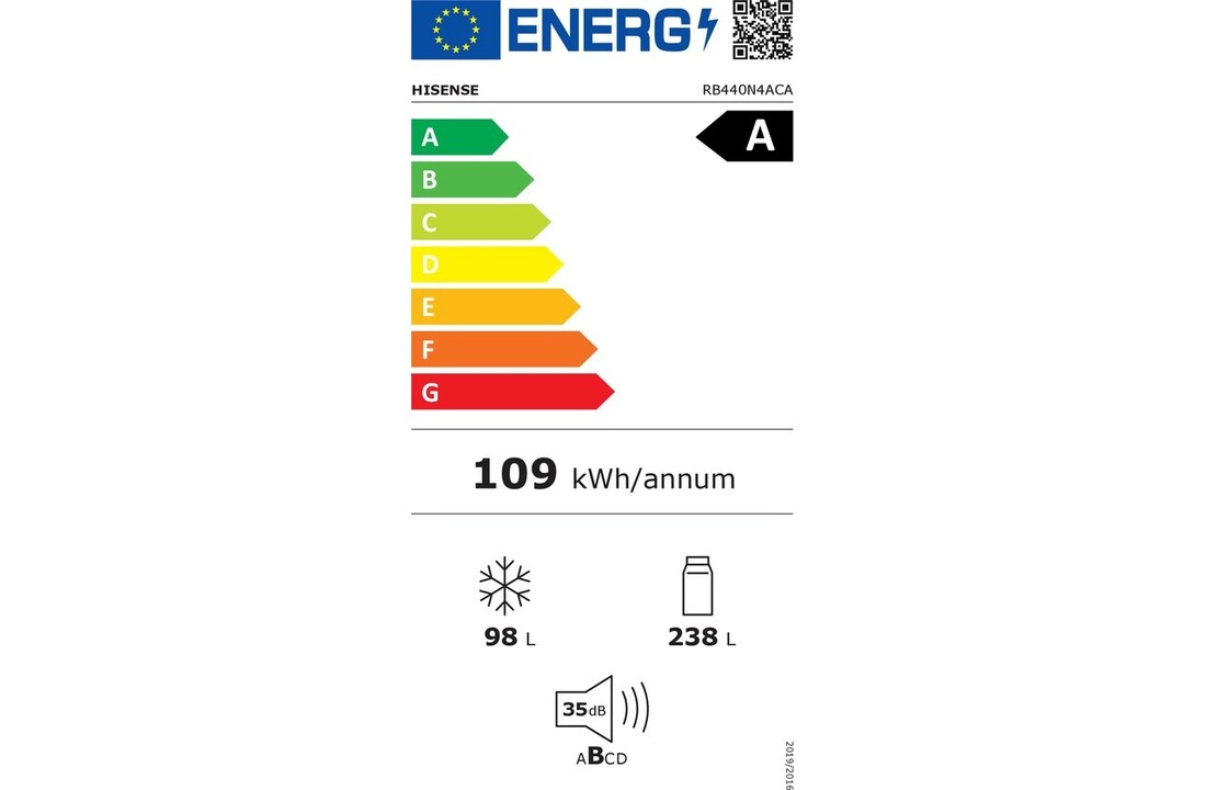 Hisense RB440N4ACA - Koel-vriescombinatie