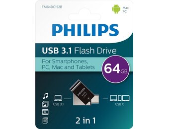 Philips FM64DC152B USB 3.0 64GB 2-in-1 - USB-stick
