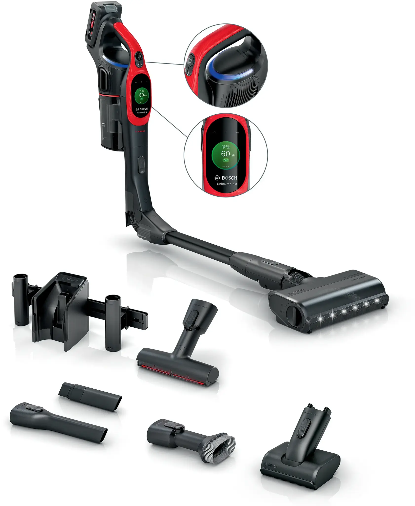 Bosch Unlimited 10  BCS1041PET - draadloze steelstofzuiger.