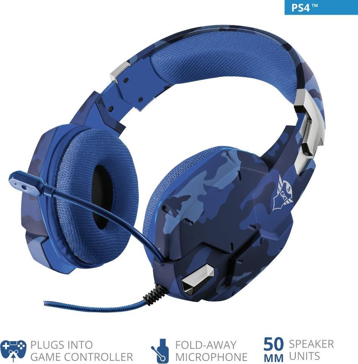 Trust GXT 322B Carus (Zwart/Blauw) - Gaming headset