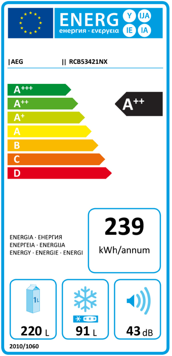 AEG RCB53421NX Koelvriescombinatie