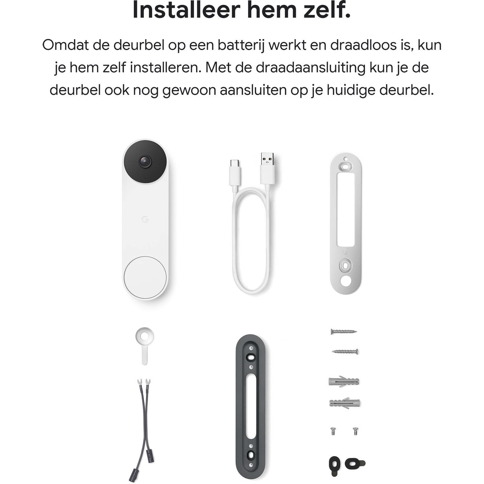 Google Nest Deurbel - batterij - wit - Deurbel
