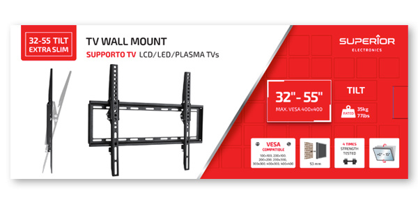Superior Electronics SUPSTV005 Muurbeugel 32-55 inch - TV muurbeugel