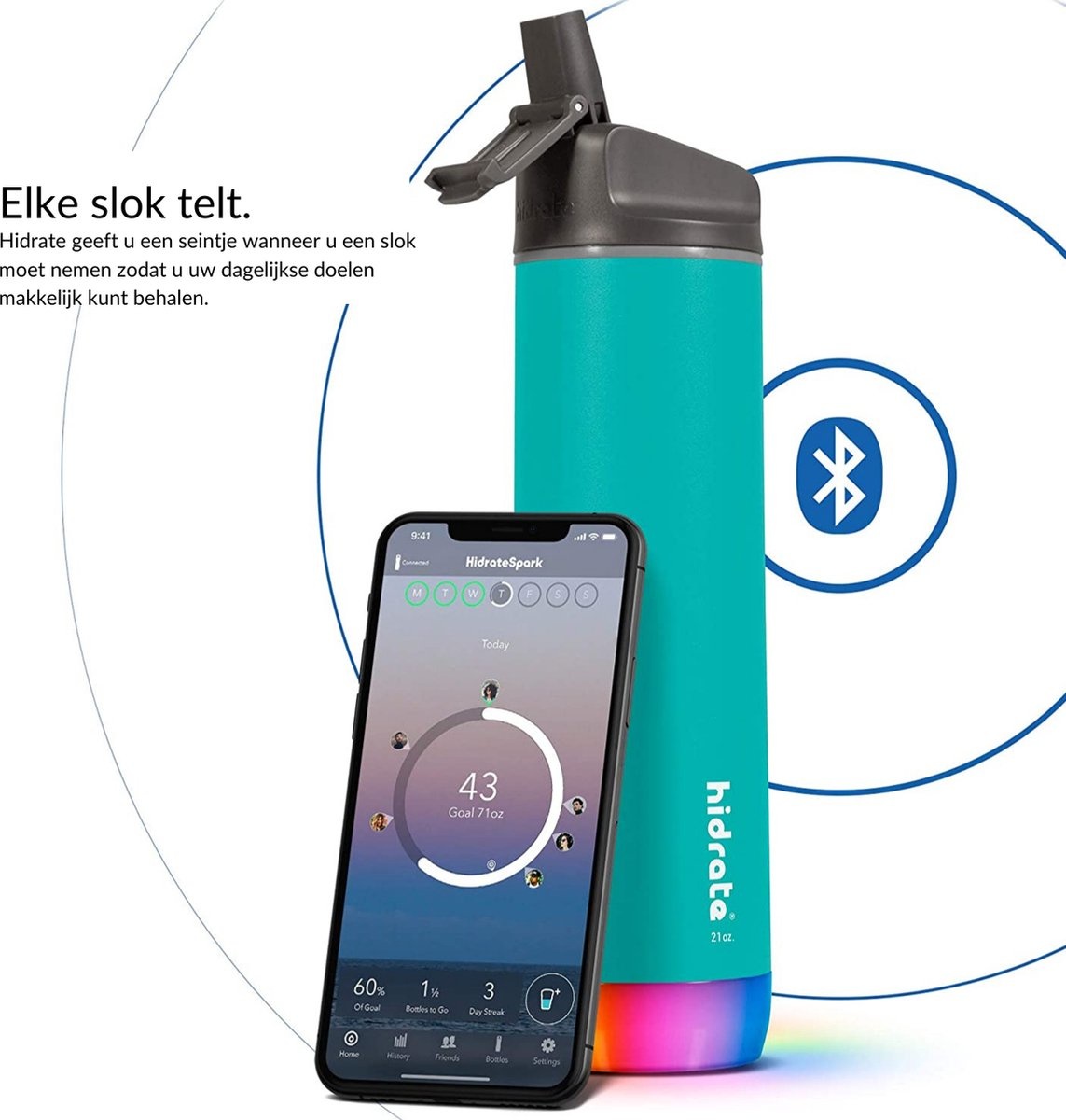 Hidrate Spark Steel (Straw Sea Glass) - Drinkfles