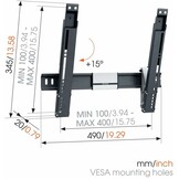 Vogel's Thin 415 - TV muurbeugel
