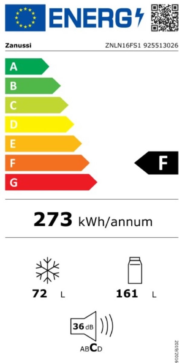 Zanussi ZNLN16FS1 - Inbouw koel-vriescombinatie