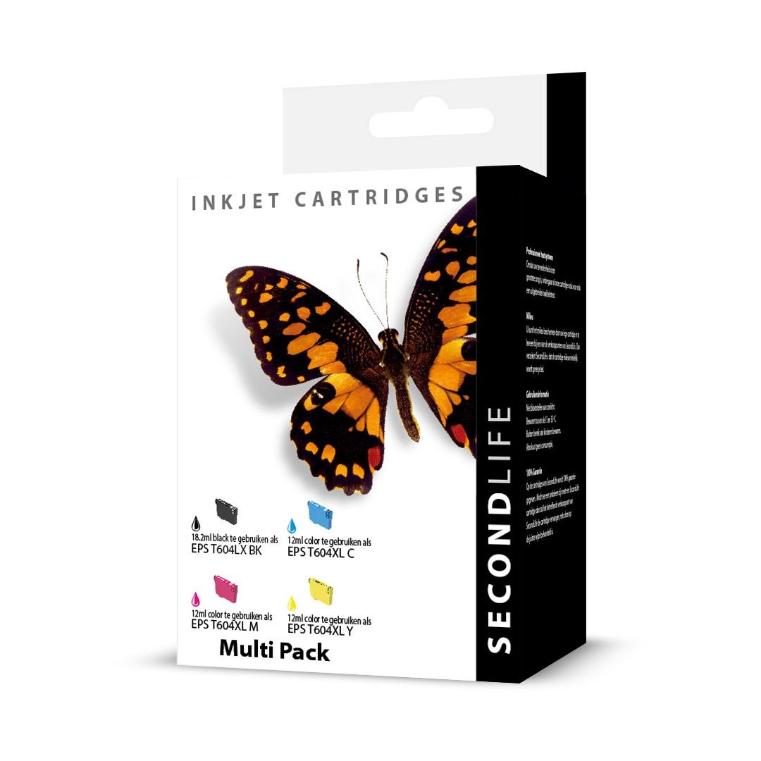 SecondLife Epson 604 XL Multipack (zwart + 3 kleuren) - Inktcartridge