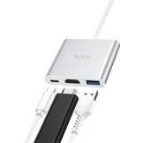 Hoco HB14 3in1 hub voor HDMI USB 3.0 USB-C - USB-hub