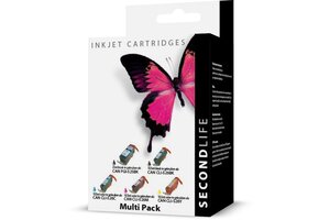 SecondLife Canon Multipack 525 Black & 526 Serie Zwart + 3 kleuren - Inktcartridge