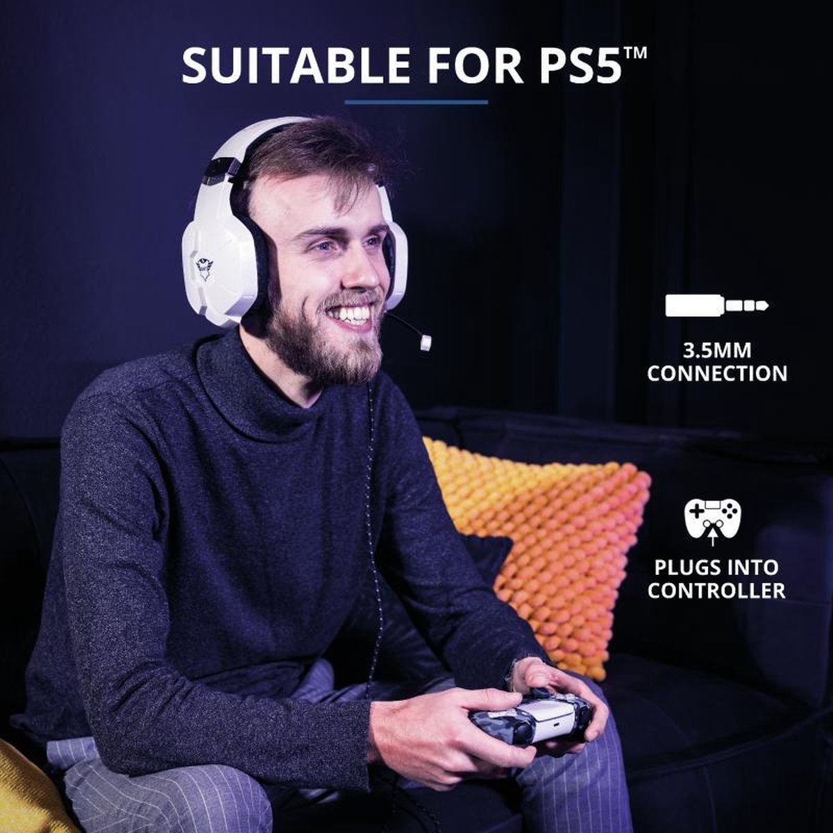 Trust GXT 323W Zwart/Wit - Gaming headset