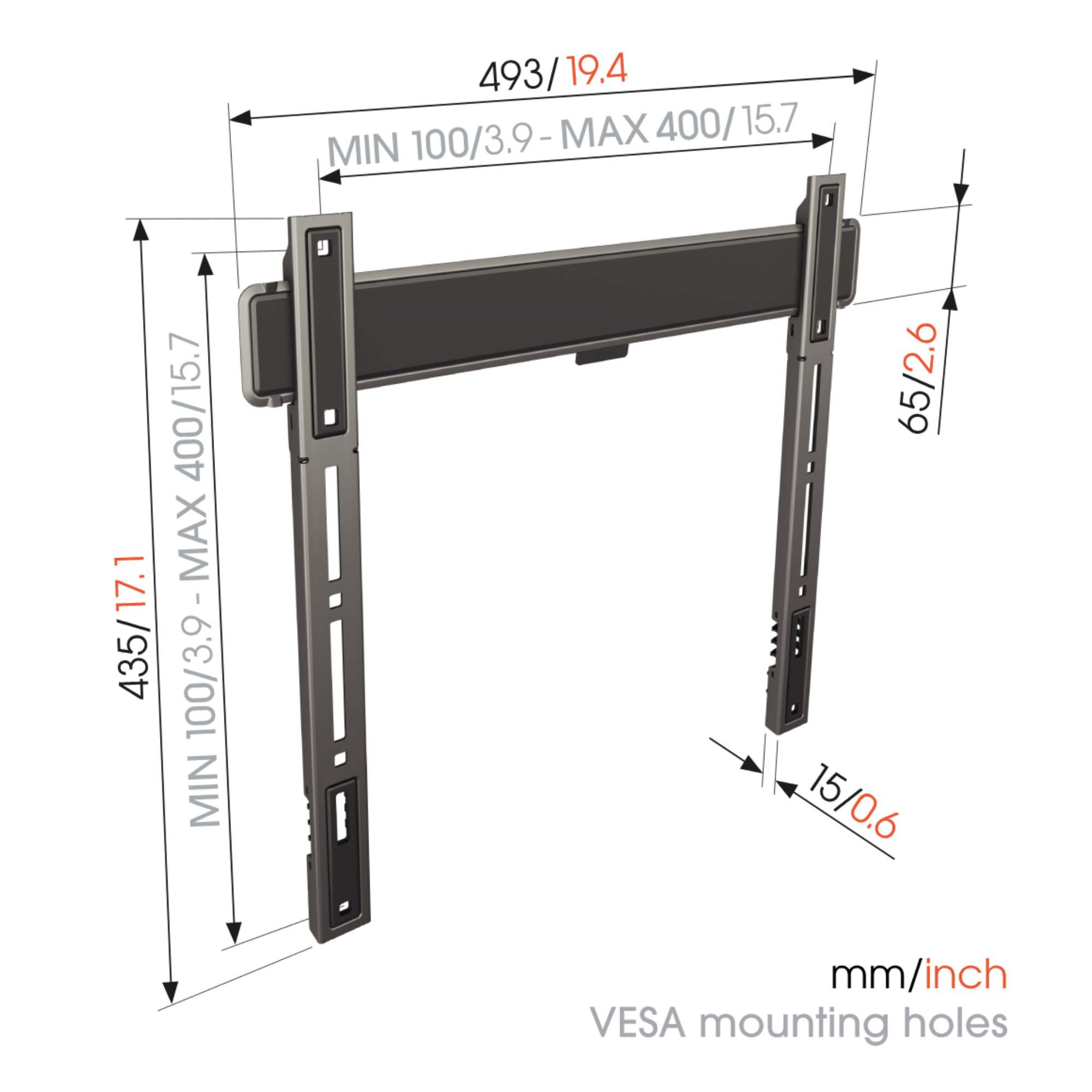 Vogel's TVM 5405 32 tot 77 inch Platte muurbeugel - TV muurbeugel