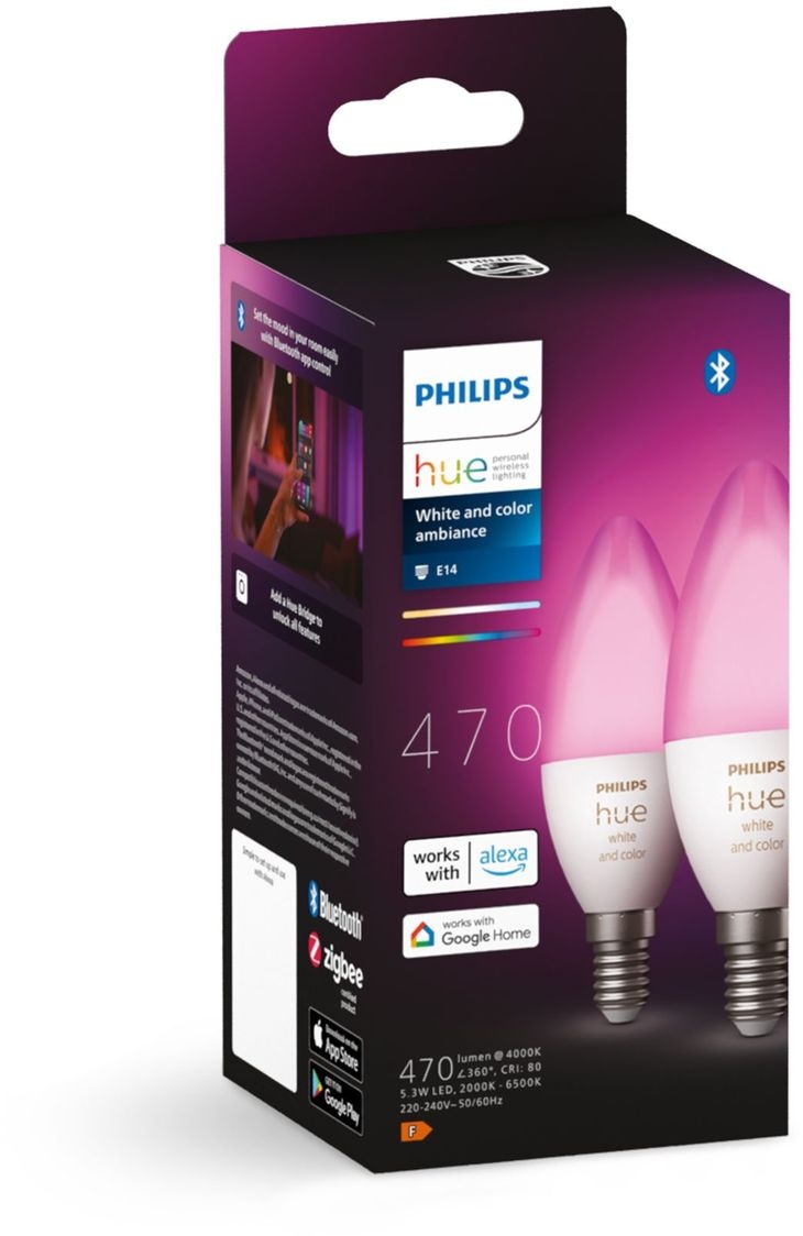 Philips Hue Losse kaarslamp E14 Duopak - Slimme lamp