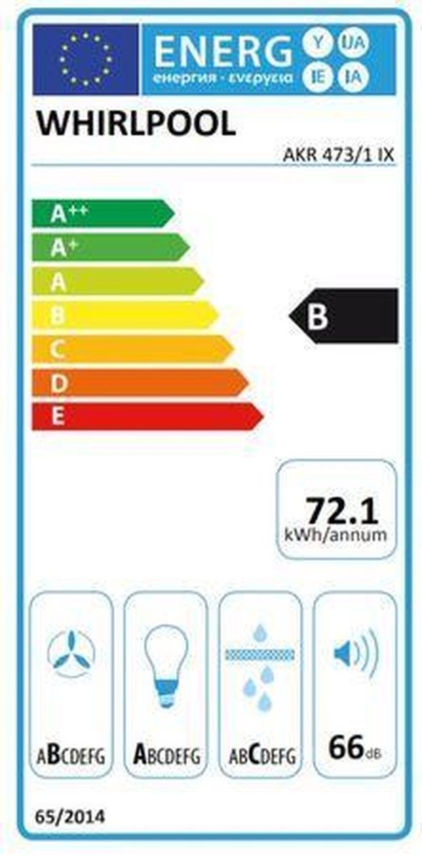 Whirlpool AKR473/1IX RVS - Inbouw afzuigkap