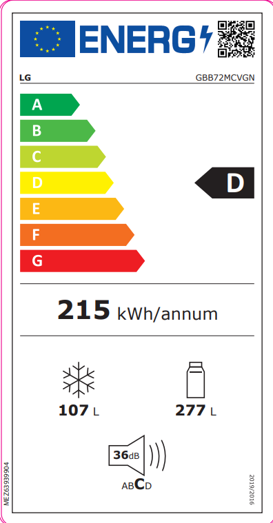 LG GBB72MCVGN - Koel-vriescombinatie