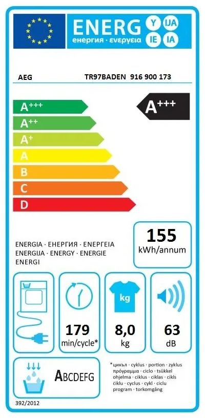 AEG TR97BADEN - Warmtepompdroger