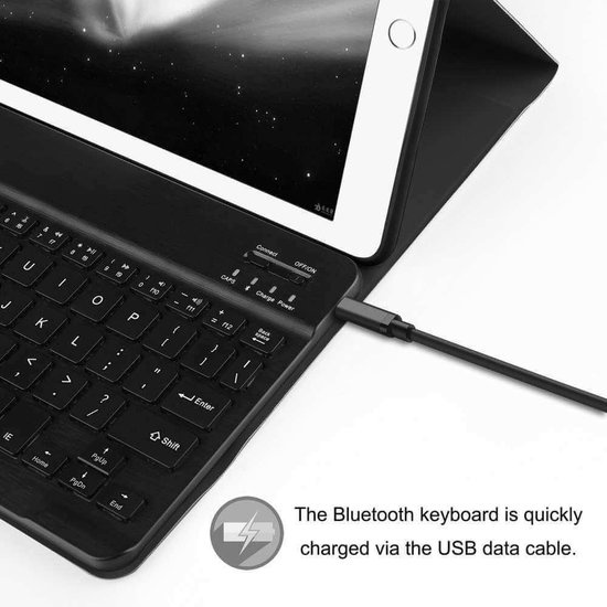 Just in Case Premium Bluetooth keyboard hoes voor iPad 9.7 (2017/2018) Zwart - Beschermhoes