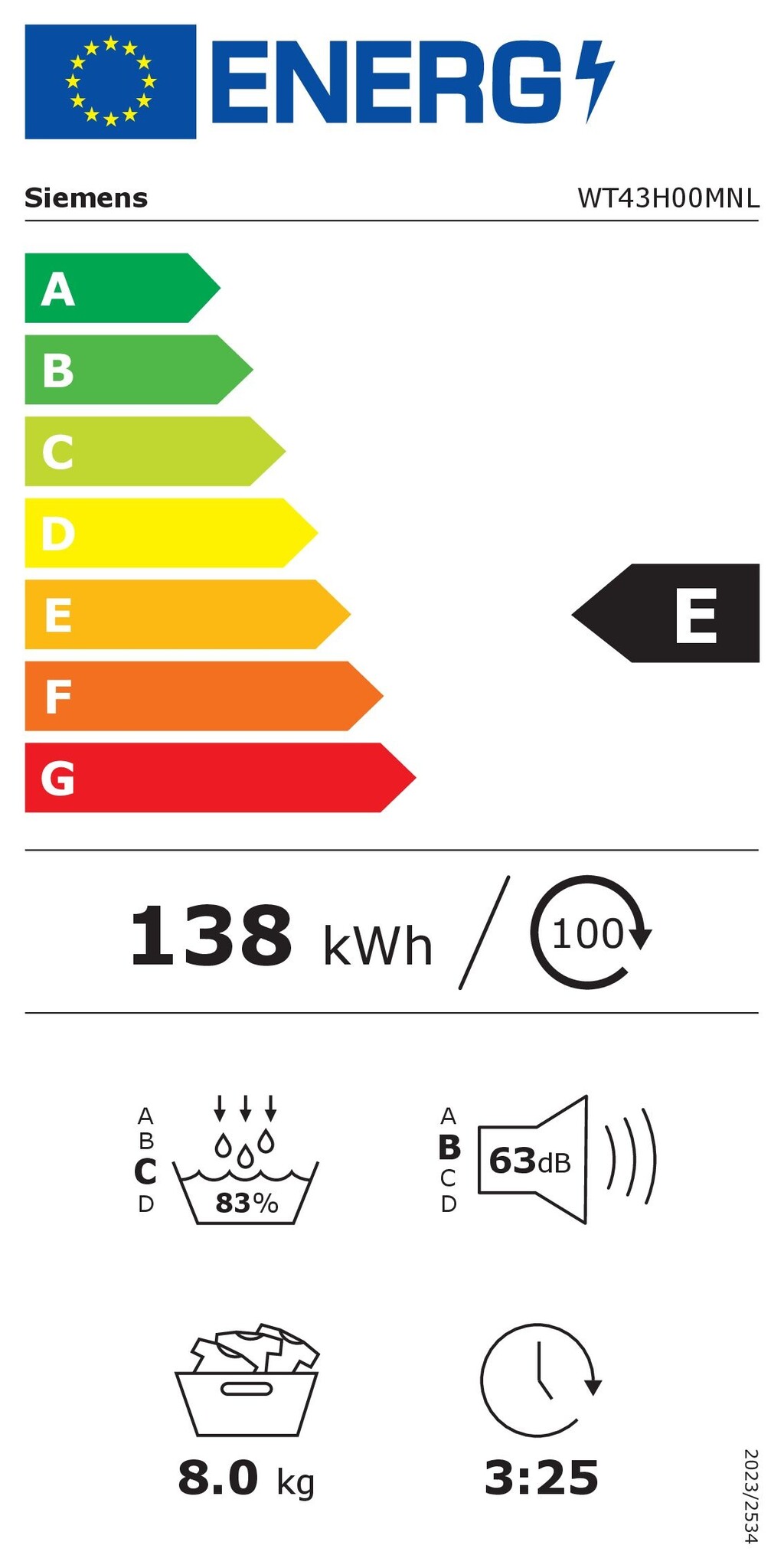 Siemens WT43H00MNL extraKlasse - Warmtepompdroger