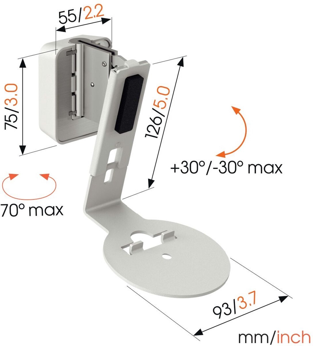 Vogel's SWM 4111 voor Sonos Era 100 Wit - Muurbeugel