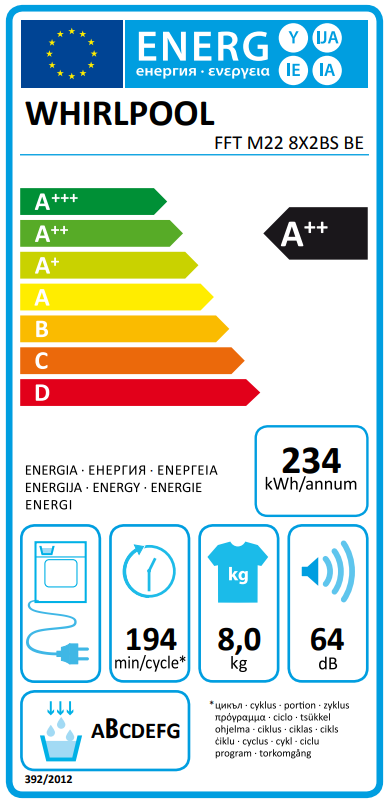 Whirlpool FFT M22 8X2BS BE - Warmtepompdroger