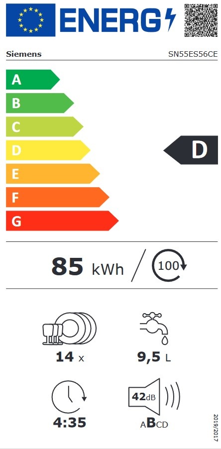 Siemens SN55ES56CE - Inbouw vaatwasser