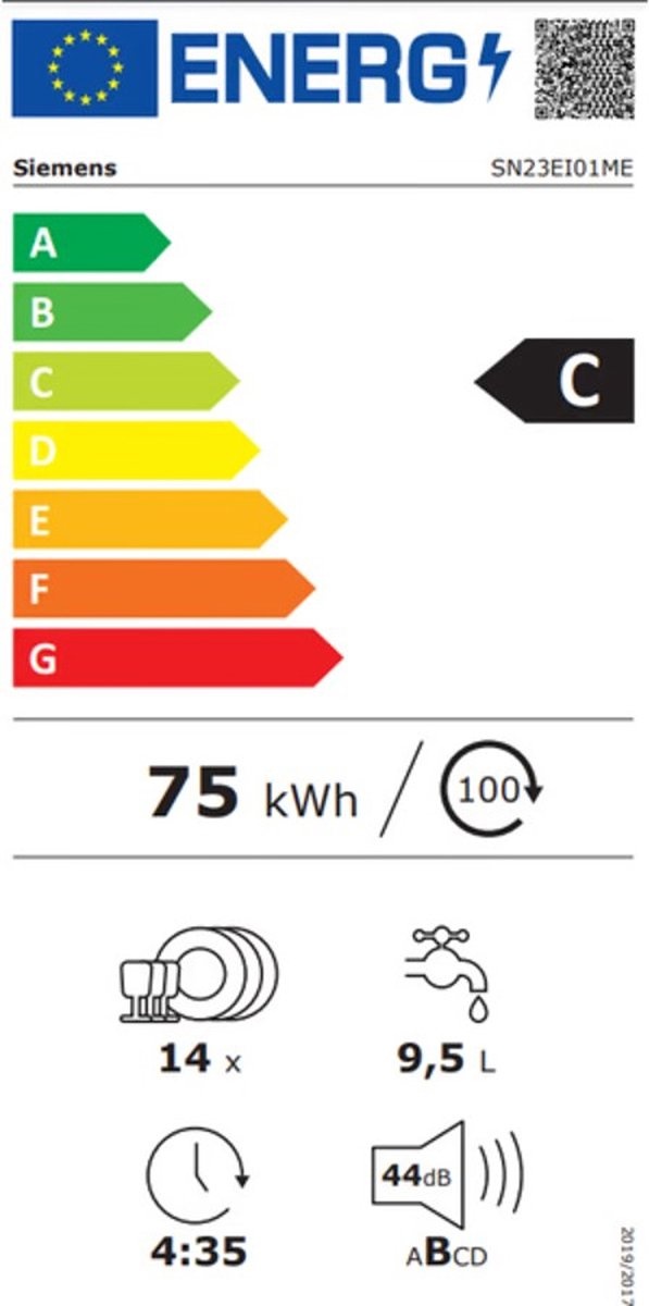Siemens SN23EW01ME - Vrijstaande vaatwasser