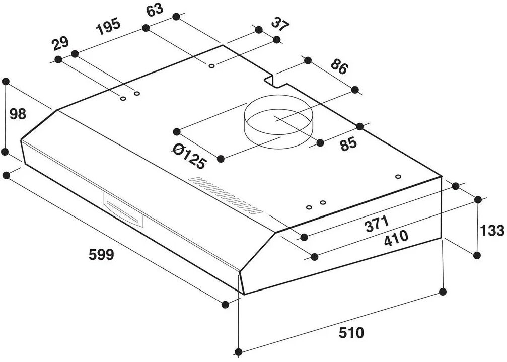 Whirlpool WSLK 66/2 AS X - Wandschouw afzuigkap