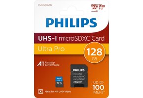 Philips MicroSDXC UHS-I U3 Kaart 128GB - Micro SD kaart