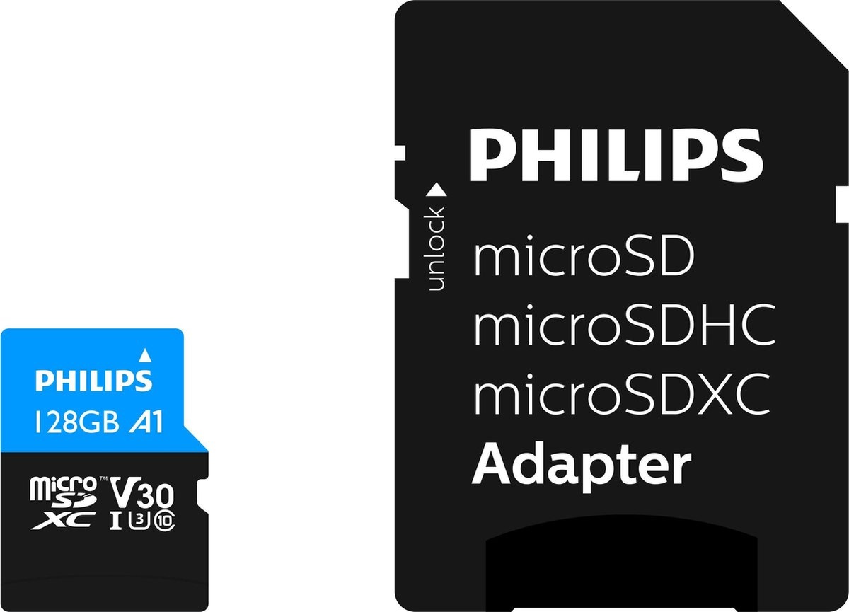 Philips MicroSDXC UHS-I U3 Kaart 128GB - Micro SD kaart