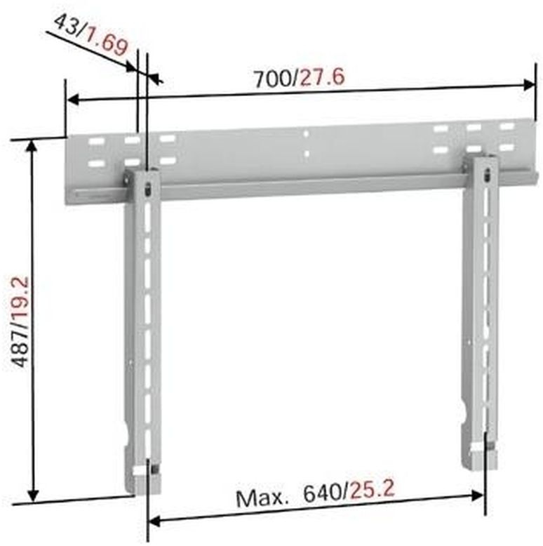 Vogel's VFW040 Zwart 26-50 inch platte muurbeugel - TV muurbeugel