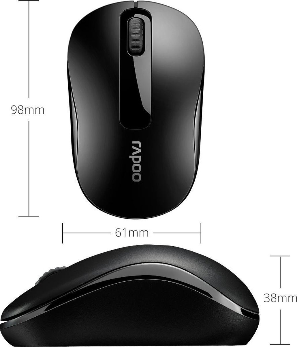 Rapoo M10 Plus Zwart - Muis