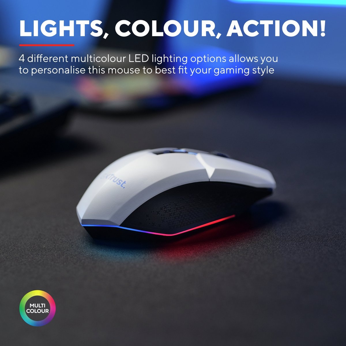 Trust GXT 110W Felox Wit - Gaming Muis